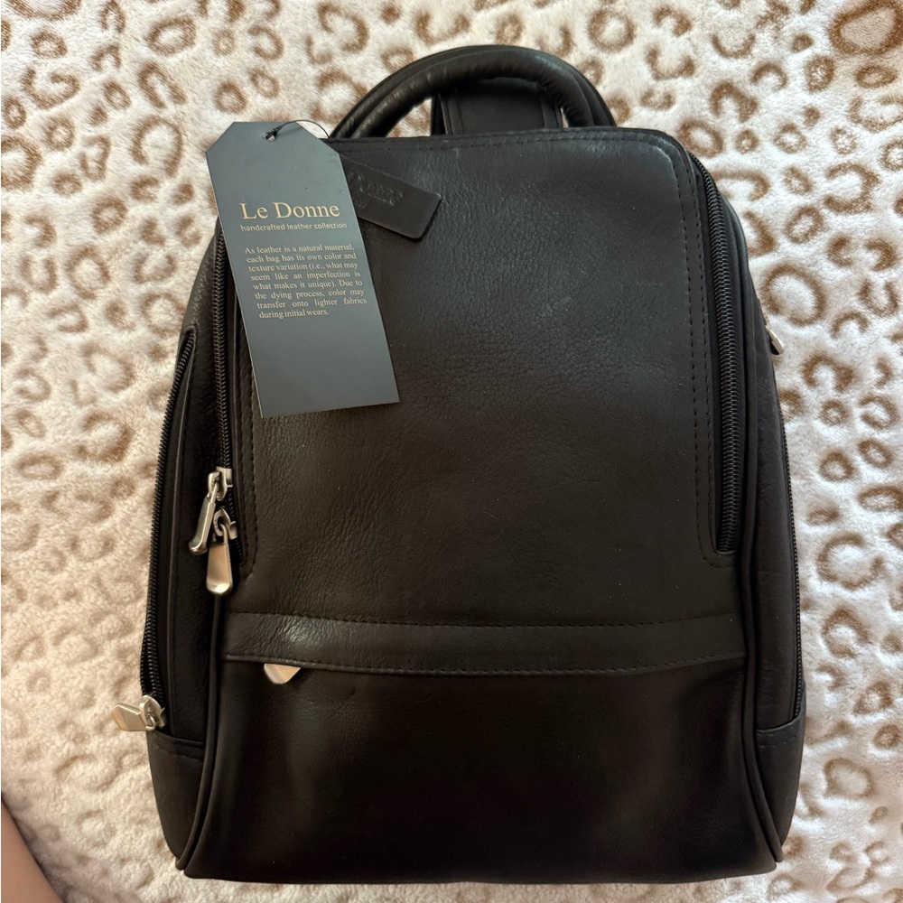 Black Leather Backpack